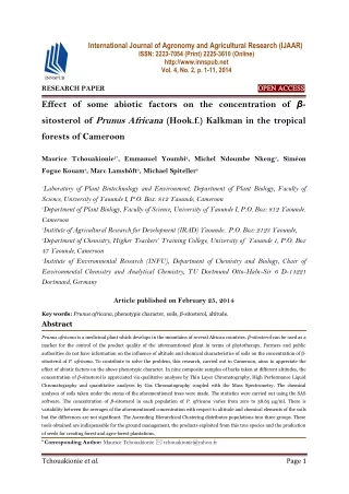 Effect of some abiotic factors on the concentration of β-sitosterol of Prunus