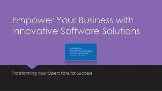 Empower Your Business with Innovative Software Solutions Indian techo