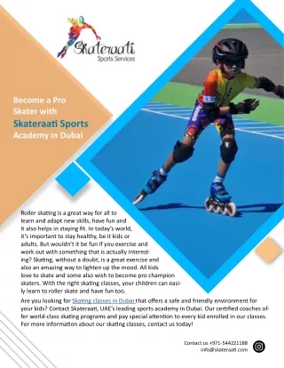 Become a Pro  Skater with  Skateraati Sports  Academy in Dubai