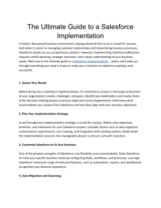 The Ultimate Guide to a Salesforce Implementation