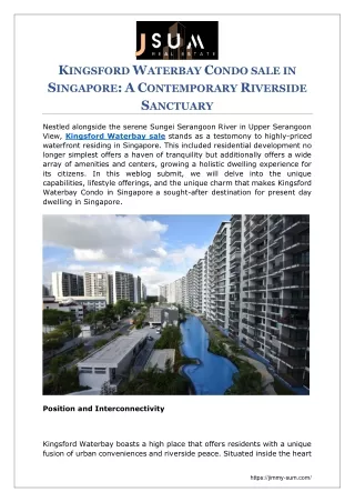 KINGSFORD WATERBAY CONDO SALE IN SINGAPORE A CONTEMPORARY RIVERSIDE SANCTUARY