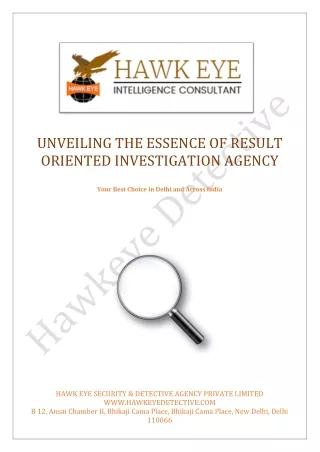 Unveiling the Essence of Result Oriented Investigation Agency