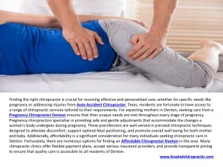 Auto Accident Pregnancy Chiropractor Denton