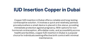 IUD Insertion Copper in Dubai