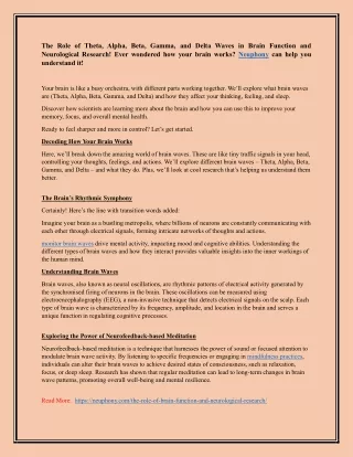 The Role of Theta, Alpha, Beta, Gamma, and Delta Waves in Brain Function and Neurological Research