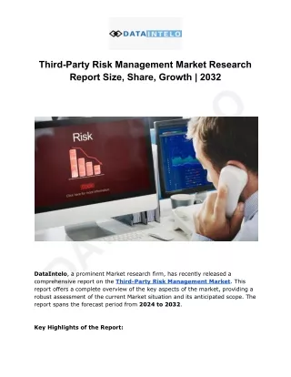 Third-Party Risk Management Market I Global Outlook and forecast 2032