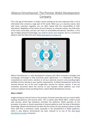 Alliance Omnichannel The Premier Web3 Development Company
