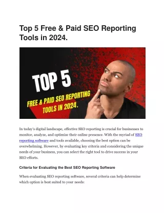 Top 5 Free & Paid SEO Reporting Tools in 2024.