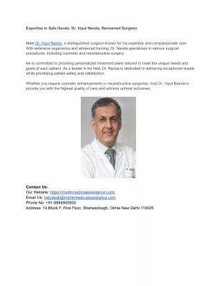 Expertise in Safe Hands_ Dr. Vipul Nanda, Renowned Surgeon