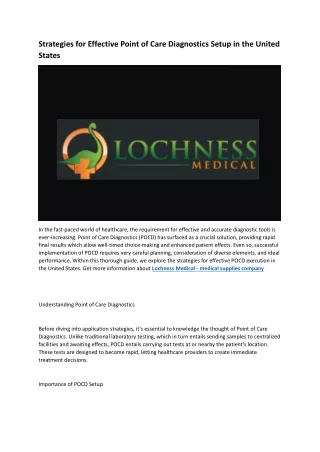 Lochness Medical Supplies United States