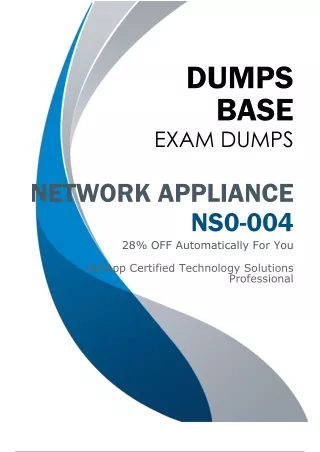 Prepare for Your NS0-004 Exam with Updated NS0-004 Dumps (V9.03)