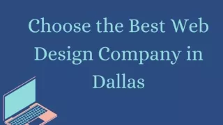 Choose the Best Web Design Company in Dallas