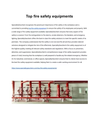 Top fire safety equipments