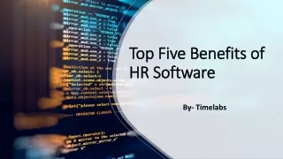 Top Five Benefits of HR Software