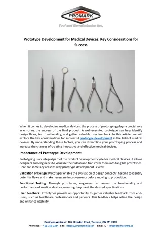 Prototype Development for Medical Devices: Key Considerations for Success