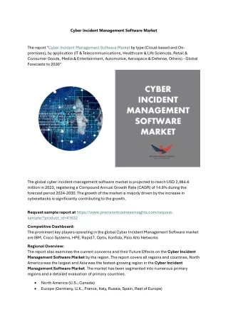 Cyber Incident Management Software Market Outlook, Overview 2024