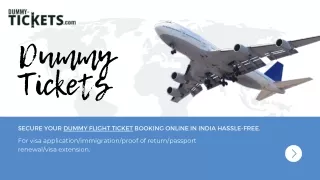 DUMMY TICKET BOOKING ONLINE INDIA