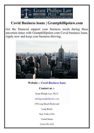 Covid Business loans  Grantphillipslaw