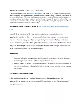 PERACETIC ACID MARKET