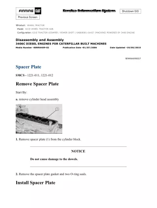 Caterpillar Cat 621E WHEEL TRACTOR (Prefix 6AB) Service Repair Manual (6AB00001-01427)