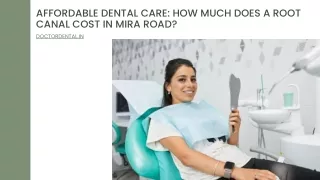 Affordable Dental Care How Much Does A Root Canal Cost In Mira Road