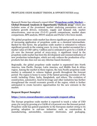 Propylene Oxide Market