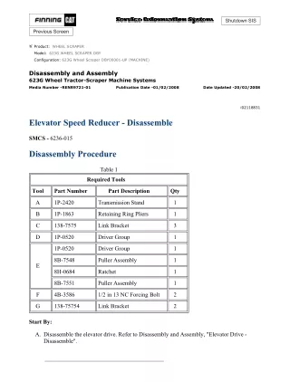 Caterpillar Cat 623G Wheel Scraper (Prefix DBY) Service Repair Manual (DBY00001 and up)