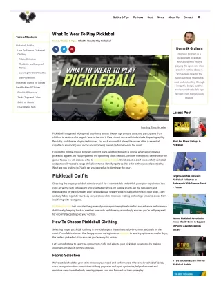 What To Wear To Play Pickleball