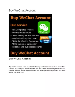 Buy WeChat Account