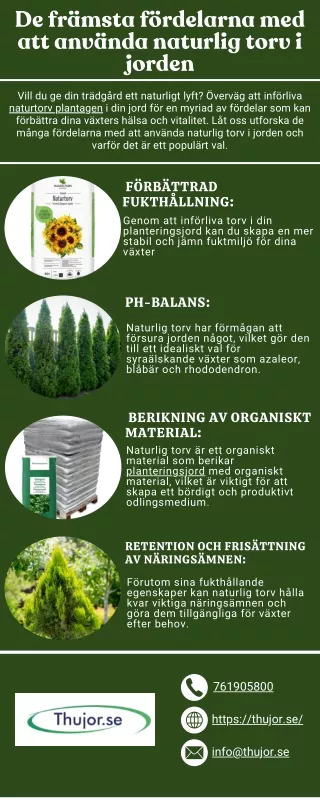 De främsta fördelarna med att använda naturlig torv i jorden