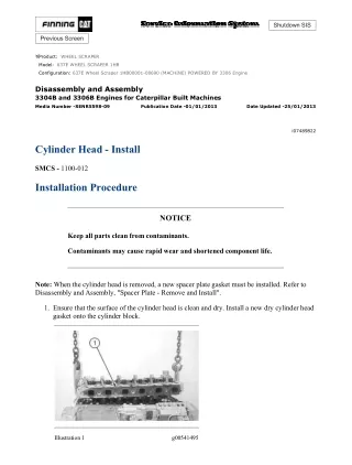 Caterpillar Cat 637E WHEEL SCRAPER (Prefix 1HB) Service Repair Manual (1HB00001-00690)