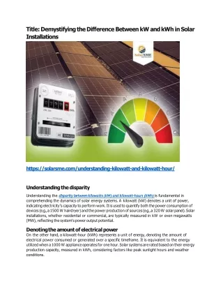 difference between kw and kwh