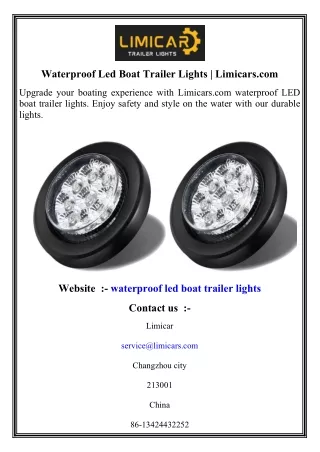 Waterproof Led Boat Trailer Lights    Limicars.com