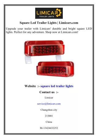 Square Led Trailer Lights    Limicars.com