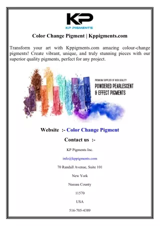 Color Change Pigment    Kppigments.com