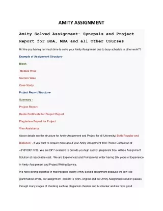 Amity Unique Assignment Solution : The Unique Solver