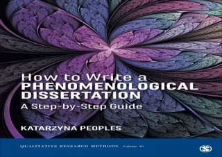 READ [PDF]  How to Write a Phenomenological Dissertation: A Step-