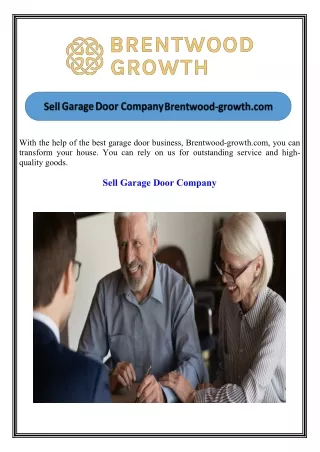 Sell Garage Door Company Brentwood-growth.com