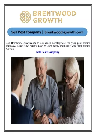 Sell Pest Company Brentwood-growth.com