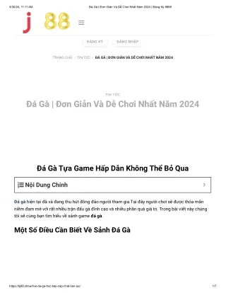 Đá Gà Tựa Game Hấp Dẫn Không Thể Bỏ Qua