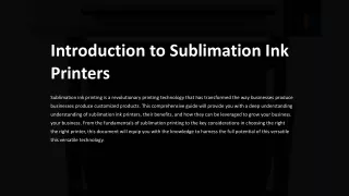 Understanding the Importance of Sublimation Ink Printers for Your Business