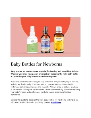 Baby Bottles for Newborns