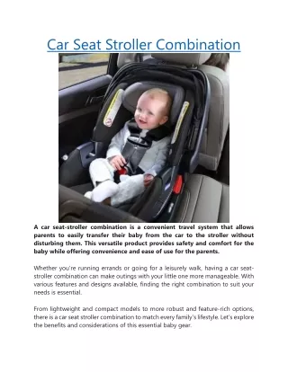 Car Seat Stroller Combination