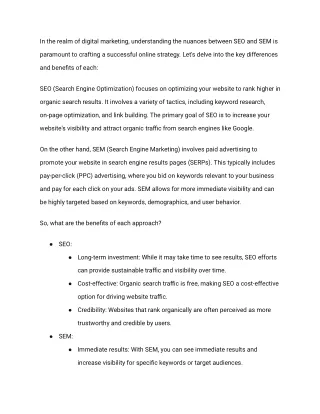 Demystifying SEO vs SEM: Exploring the Contrasts and Advantages