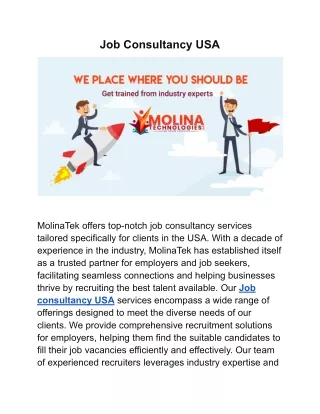 Job Consultancy USA