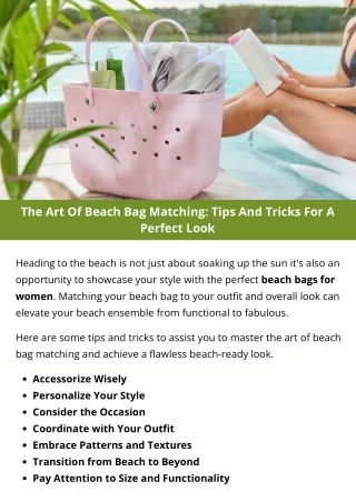 The Art Of Beach Bag Matching: Tips And Tricks For A Perfect Look