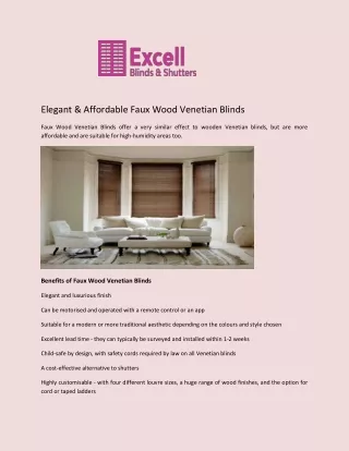 Faux Wood Venetian Blinds - Excell Blinds Liverpool