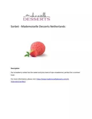 Sorbet - Mademoiselle Desserts Netherlands