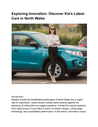 Kia New Cars North Wales