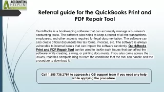 Troubleshoot QuickBooks Print And PDF Repair Tool Issue